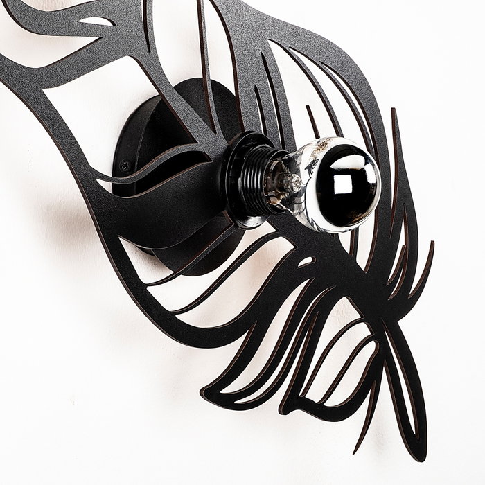 Opviq Lámpara de Pared Flor Negra W-030